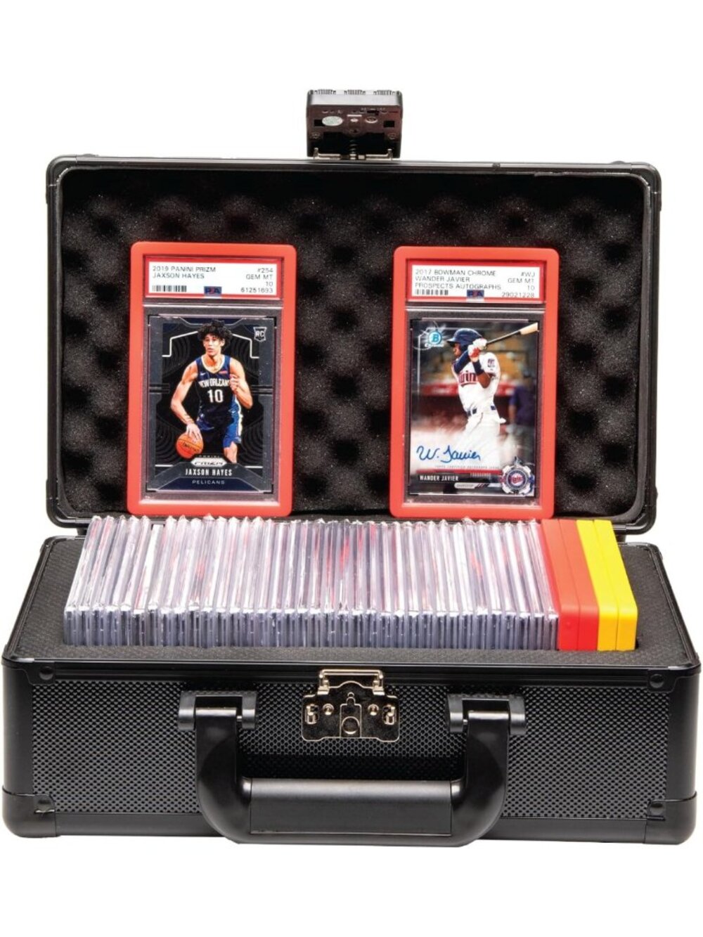 Graded Card Storage Box - Holds 40+ Slabs, PSA Case for Sports Cards, Black